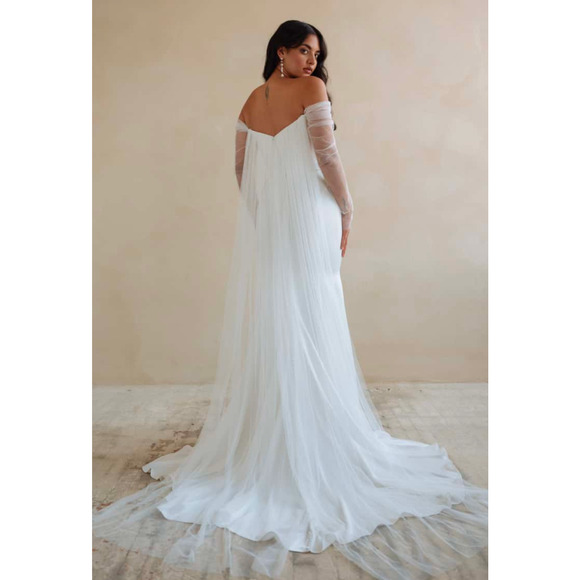 Jenny Yoo Olivia Wedding Dress Size 18 Ivory Off Shoulder Bridal Gown NWT - Picture 4 of 7